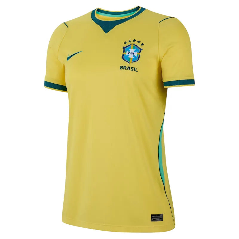 Camisa Brasil Feminina Home 2026 - Amarela
