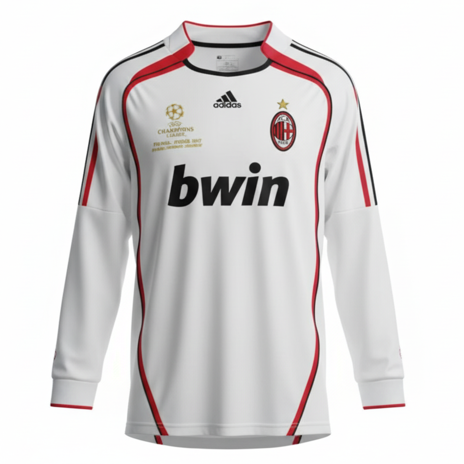 Camisa Milan Away 06/07 Retrô Manga Longa - Branca