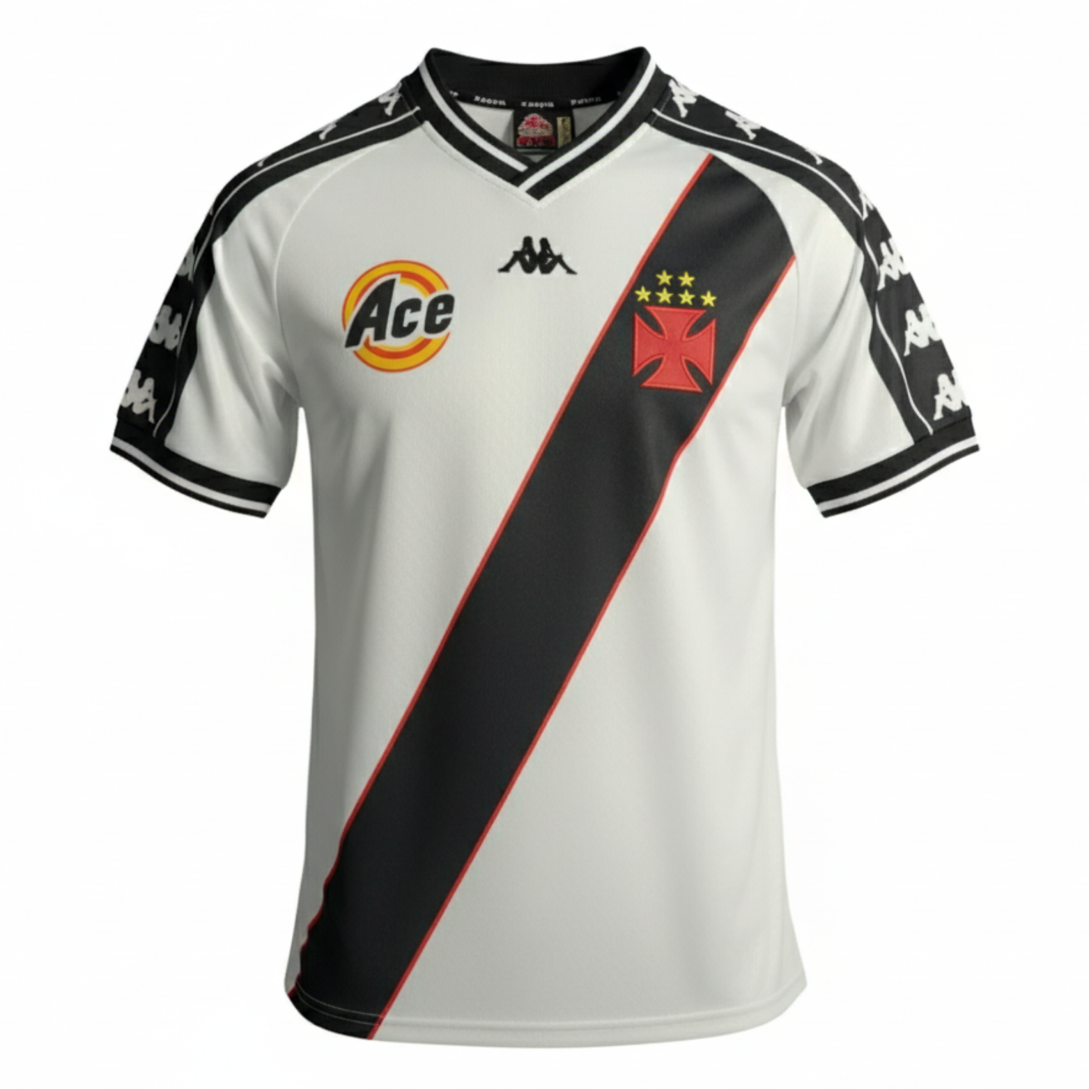 Camisa Vasco Away 2000 Retrô - Branca e Preta