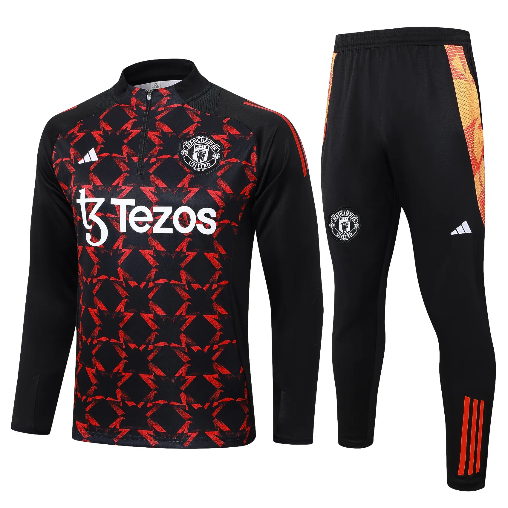 Conjunto Agasalho Treino Manchester United 24/25 - Vermelho e Preto