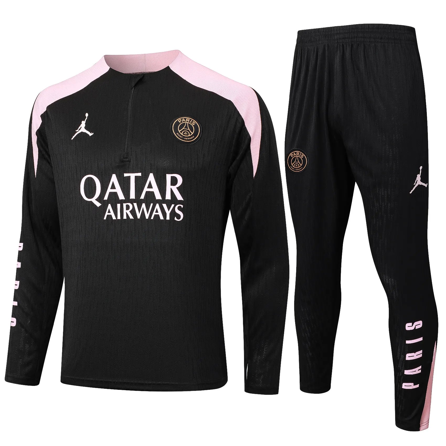 Conjunto Agasalho Treino PSG 24/25 - Preto e Rosa