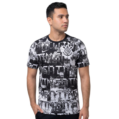 Camisa Corinthians Pré Jogo 26/27 - Branca e Preta